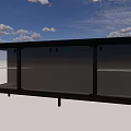 Black Modern Entryway Console Cabinet With Glass Doors Metal Frame Storage