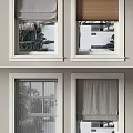 Different Curtain Types For Home Windows With Sheer And Blind Designs 3d model