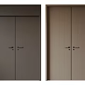 Modern Double Doors in Dark Brown and Light Wood Finishes with Sleek Design