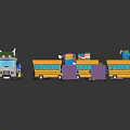 Colorful Toy Cars Collection Including Trucks School Buses And Small Vehicles