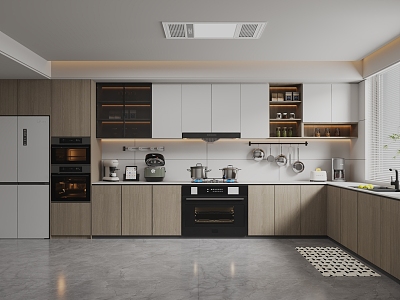 Modern enclosed kitchen model