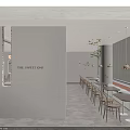 THE SWEET ONE Dessert Restaurant Storefront Featuring Display Case And Brick Wall Design 3d model