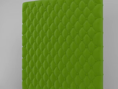 Green Upholstered Panel with Diamond Pattern and Button Tufting Design 3d model