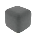Gray Upholstered Square Ottoman With Wooden Base Modern Style Design