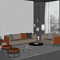 Modern sofa coffee table combination 3d model