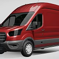 Red Ford Commercial Van Exterior Design Features Sleek Body And Black Accents