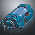 Blue Metallic Decorative Ornament Set With Vintage Industrial Design And Glossy Surface Detail