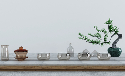 New Chinese Tea Set 3d model