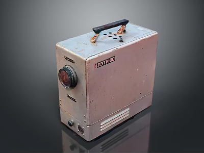 Vintage JOTTER Electronic Appliance Featuring Metal Case Knob And Rusty Handle 3d model