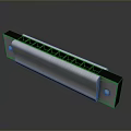Modern Slim LED Light Fixture With Metal Housing And Blue Light Strip