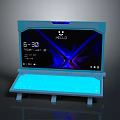 Modern Smart Electronic Device With Hello Greeting Time Date Screen And Blue LED Light