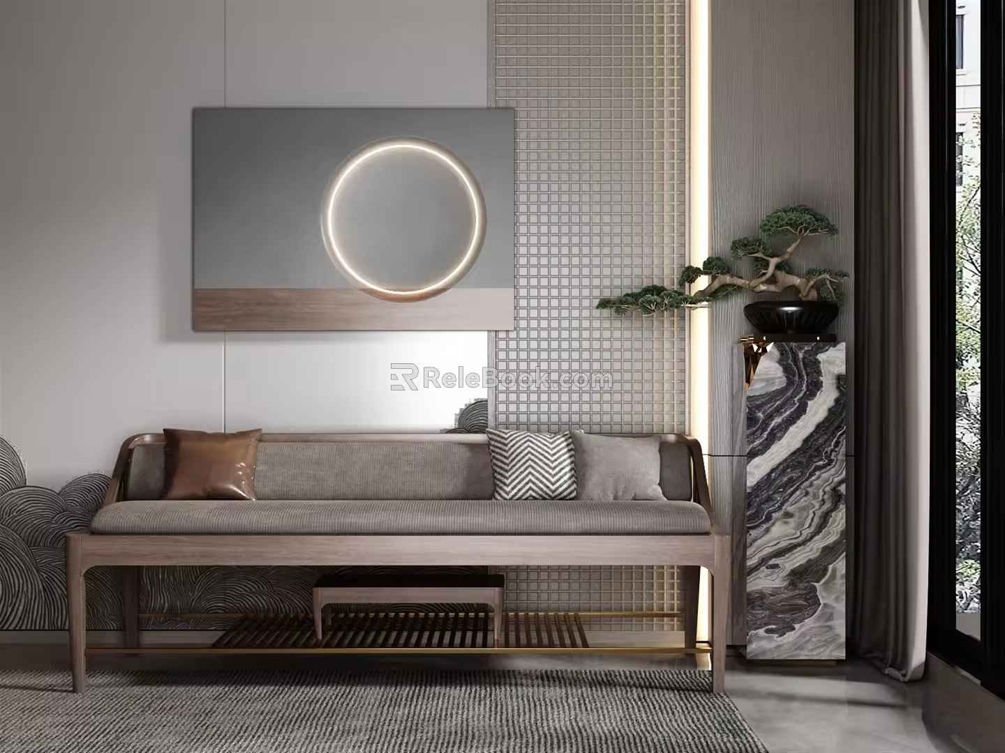 New Chinese-style Luohan Bed 3d model