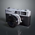 Canon Vintage Film Camera With Classic Black Silver Body And Detachable Lens
