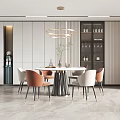 Light Luxury Dining Table and Chair Combination Dining Table and Chair 3d model