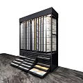Modern Display Shelving Unit For Multi Layer Stone Tile Material Samples 3d model