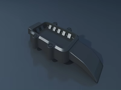 Industrial Gray Metal Mechanical Component With Holes And Flat Base Structure 3d model