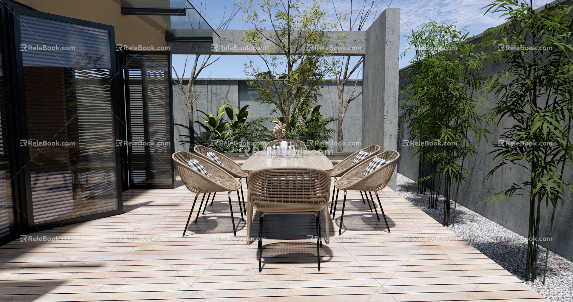 Modern Outdoor Table and Chair Outdoor Leisure Table and Chair model