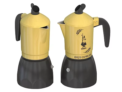 Yellow And Black Tea Set With ONZO EXPRESS Logo And Modern Stylish Design 3d model