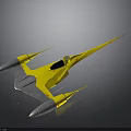 Advanced Yellow Cosmic Spaceship Featuring Streamlined Aerodynamic Design For Exploration