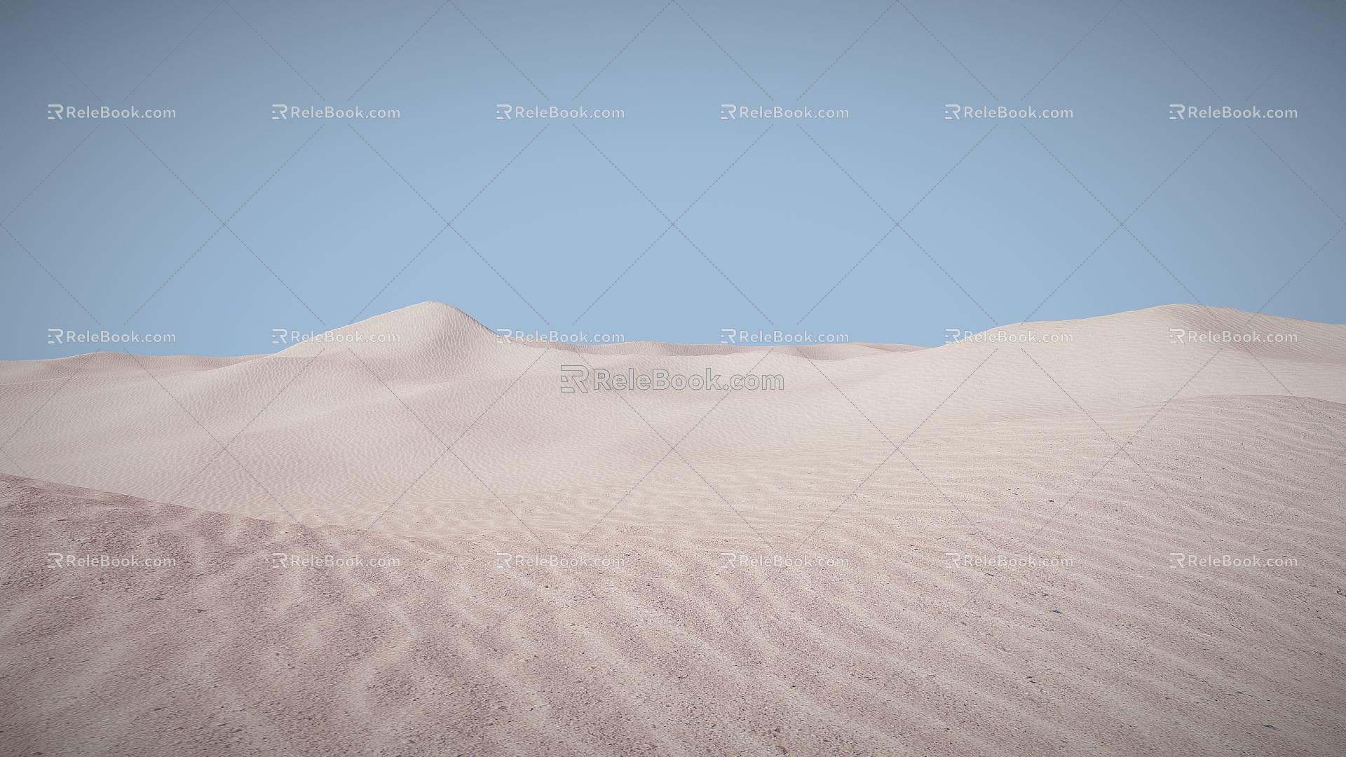 Realistic Dune Scene Desert Hills 3d model