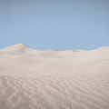Vast Desert Landscape With Rolling Sand Dunes Under Clear Blue Sky