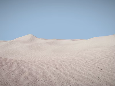Vast Desert Landscape With Rolling Sand Dunes Under Clear Blue Sky 3d model