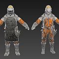 Men Wearing Yellow Hard Hats Orange White Work Uniforms And Protective Gear In Different Poses