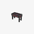 Black Foosball Table with Red Logo Player Figures and Stable Structure for Indoor Game Rooms