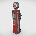 Vintage Red Standard Gasoline Pump From 1920s Era Public Facility With Fuel Nozzle