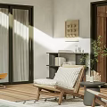 Tropical Courtyard Garden With Swimming Pool White Architecture And Relaxing Seating Area
