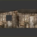 Weathered Wooden Building With Rustic Planks Roof And Simple Entrance Structure