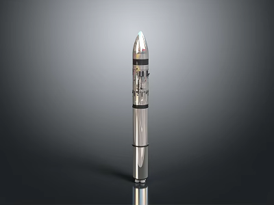 Modern Space Rocket Launch Vehicle With Detailed Structure For Exploration Missions 3d model