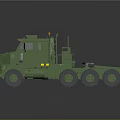 Green Heavy Duty Military Truck With Multiple Wheels And Cargo Transport Features