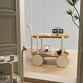 Mobile Multi Tiered Storage Shelf With Wheels For Books And Decorations In Modern Indoor Space