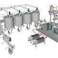 Industrial Manufacturing Equipment With Stainless Steel Tanks And Piping Systems