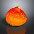 Ripe Orange Red Pumpkin With Smooth Texture On Dark Background And Reflection 3d model