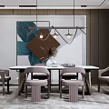 Modern Dining Table and Chair Combination 3d model