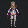 Blonde Haired Elf Apprentice In Purple White Armor With Gold Accents And Wings
