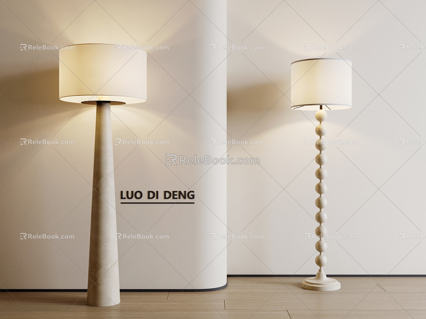 Modern floor lamp Stone floor lamp 3d model