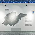 School Corridor Featuring Blue Yellow Walls Yellow Star Ceiling Signage Posters and Floor Tiles