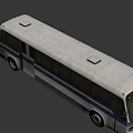 Silver Bus Number 191 Featuring Blue Stripe Front Windows And License Plate