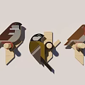 Unique Bird Shaped Wooden Wall Mounted Decorative Hooks For Home Decor