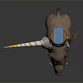 Man Riding Wild Boar Holding Long Spear Wearing Armor And Shield