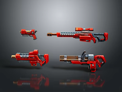 rifle semi-automatic rifle combat rifle battle rifle carbine war rifle attack rifle 3d model
