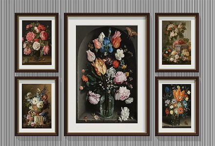 American Decorative Painting Flower Oil Painting Decorative Hanging Painting 3d model