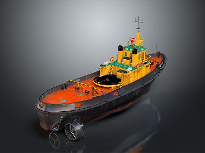 modern engineering ship industrial ship digging ship gold mining ship 3d model