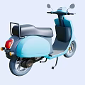 Light Blue Modern Scooter With Black Seat And Sleek Body Design