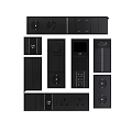 Black Switch Panels Showcasing Various Modern Designs And Different Sleek Shapes 3d model
