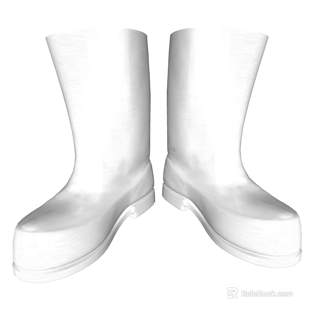 White Knee High Boots With Sleek Design And Comfortable Fit For Stylish Footwear 3d model 