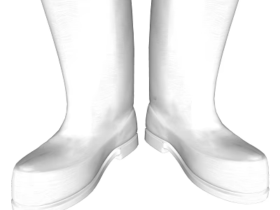 White Knee High Boots With Sleek Design And Comfortable Fit For Stylish Footwear 3d model